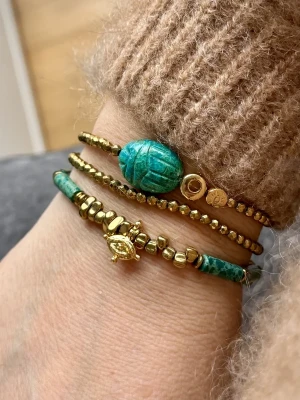 BRACELET SCARABÉE DOUBE PROTECT CHRYSOCOLLE CRÉATRICE MADE IN FRANCE PAULETTEQUINCAILLERIE